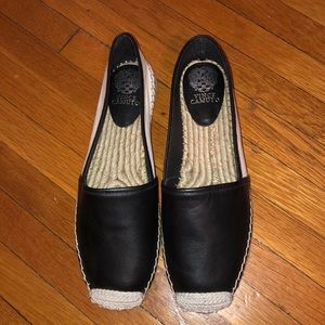 Vince Camuto black&white leather espadrille flats